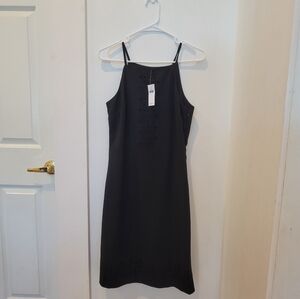 NWT Banana Republic: black sleeveless cut-out dress, side zipper size 4